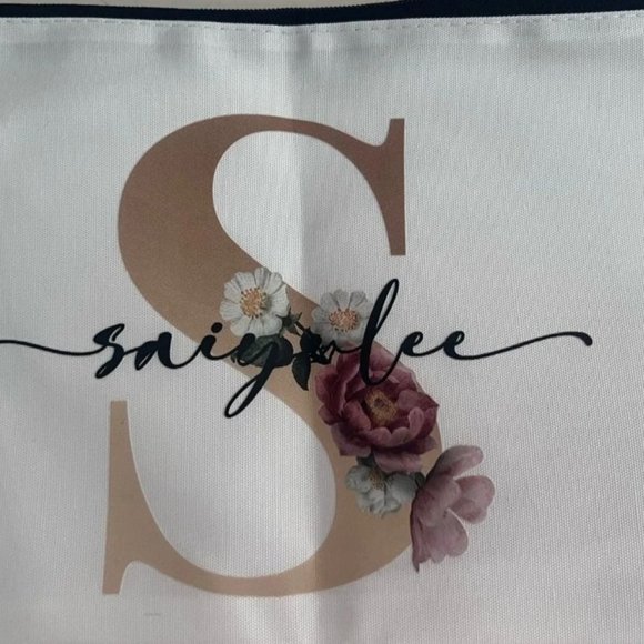 Personalized Rose Makeup Travel Cosmetic Bag Vacation Bridesmaid -Gift Monogram - Picture 5 of 5